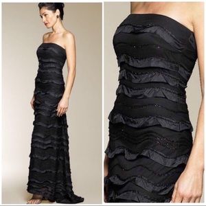 Bari Jay black ruffle tier gown